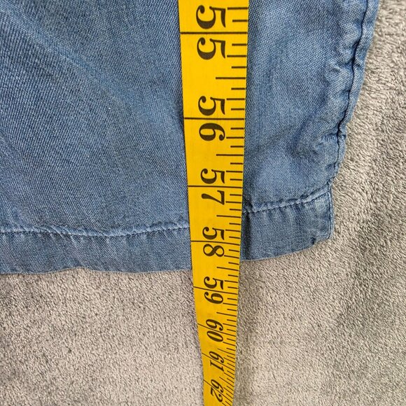 Womens Colleen Lopez Sleeveless Chambray Blue Denim Jumpsuit V-Neck Size 1X - Picture 9 of 10